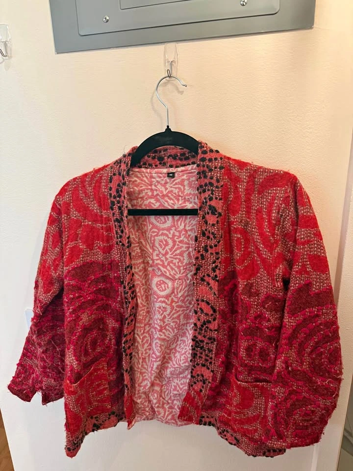 Bohemian Quilted Kantha Jacket - Size Medium
