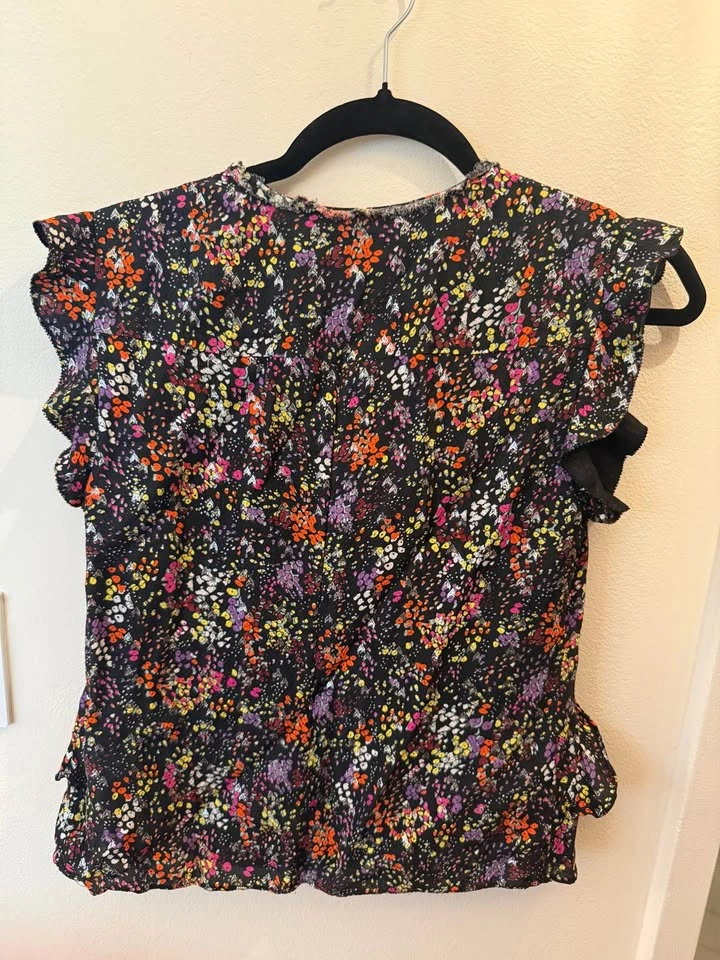 Derek Lam 10 Crosby Floral Ruffle Silk Top Size 0 - photo 2
