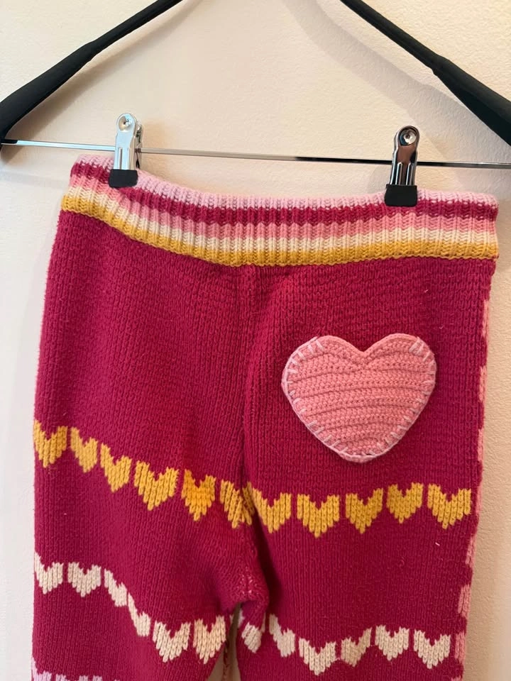 LoveShackFancy Heart Knit Joggers Size S - photo 3
