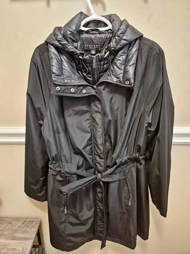 Laundry by Shelli Segal Black Double Layer Women Coat Size 1X