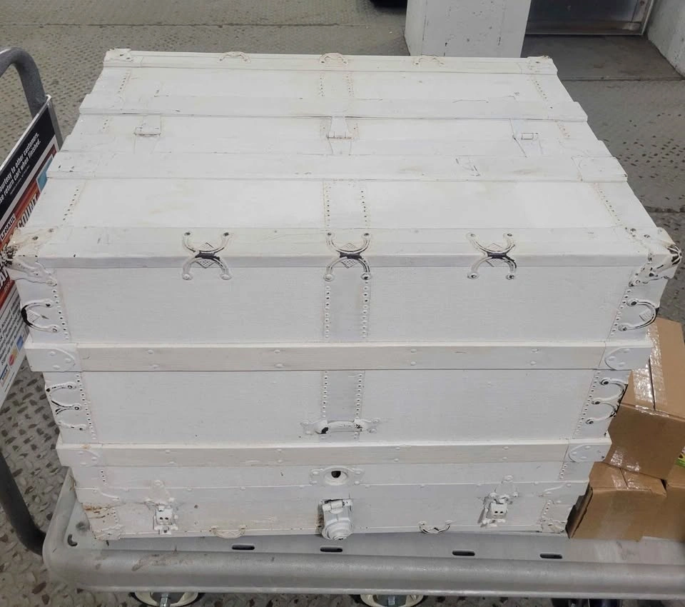 Vintage Wardrobe Steamer Trunk with Drawers & Compartments - photo 2