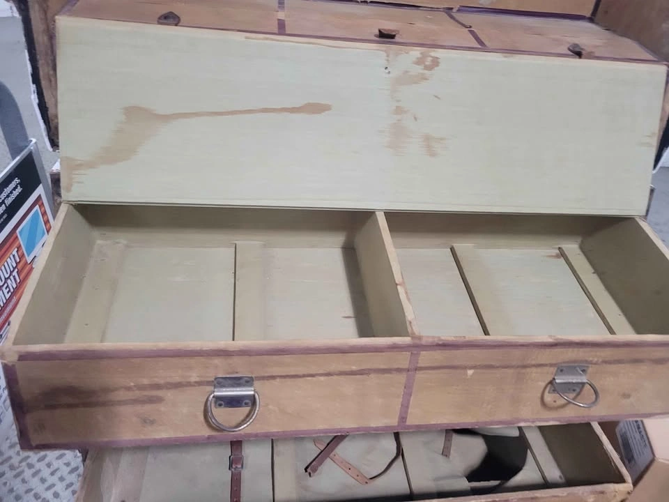 Vintage Wardrobe Steamer Trunk with Drawers & Compartments - photo 5