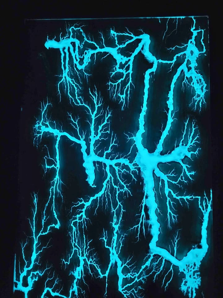Handmade Fractal Burn Resin Art – 24" x 16"