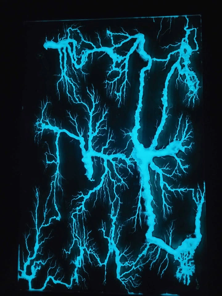 Handmade Fractal Burn Resin Art – 24" x 16" - photo 2
