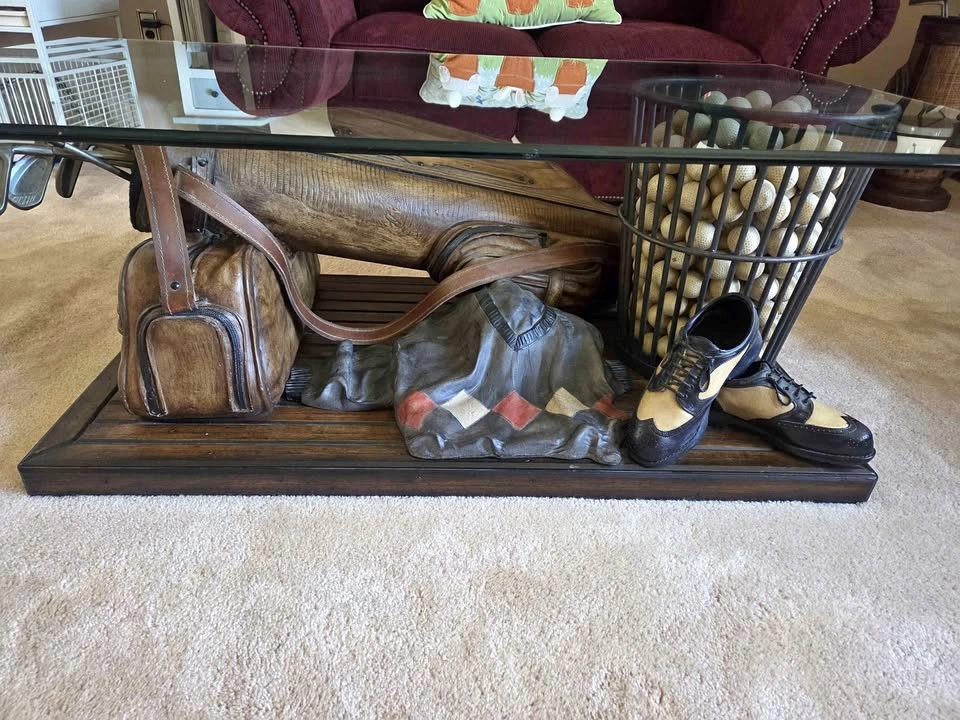 3 Piece Golf Themed Coffee Table and End Tables