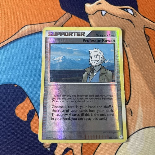 2007 Pokemon Diamond Pearl Professor Rowan 112/130 MP Reverse Ho