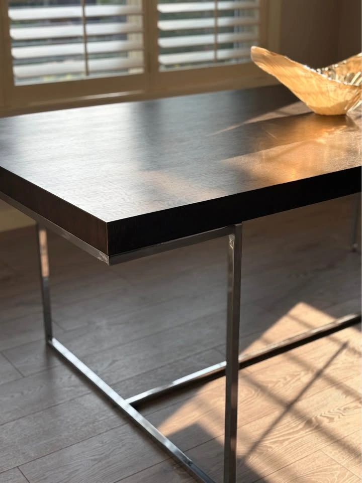 B&B Italia Athos Chrome and Dark Oak Wood Dining Table - photo 2
