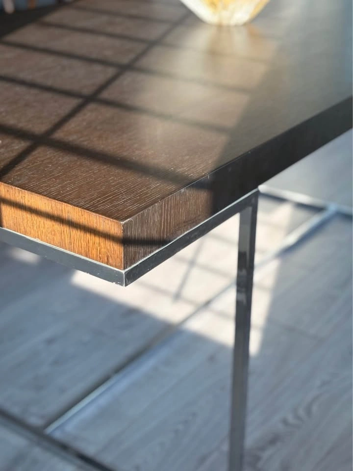 B&B Italia Athos Chrome and Dark Oak Wood Dining Table - photo 3