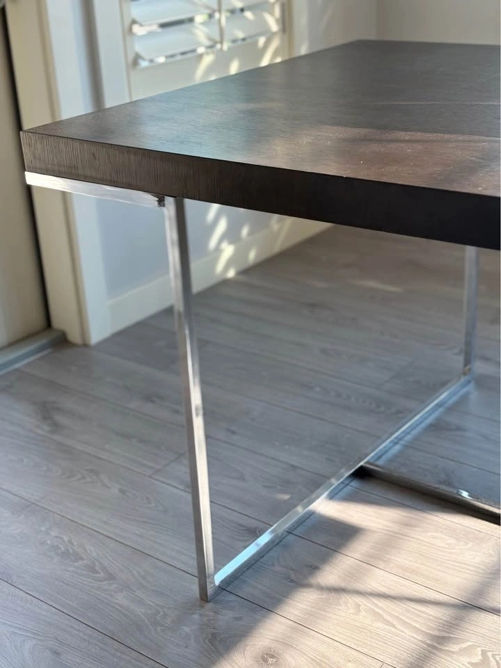 B&B Italia Athos Chrome and Dark Oak Wood Dining Table - photo 4