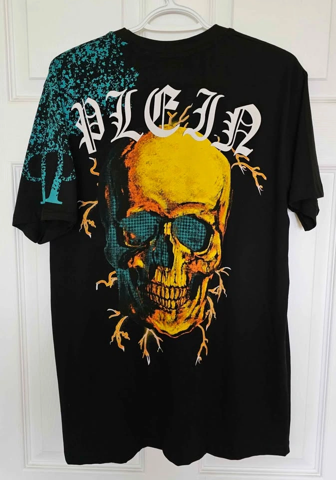 Brand New Philipp Plein Style Skull & Lightning Graphic Tee - Me - photo 2