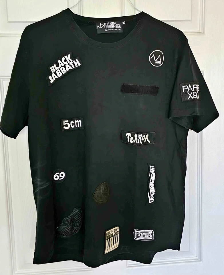 Brand New The New Designers Paris Multi-Patch Graphic Tee