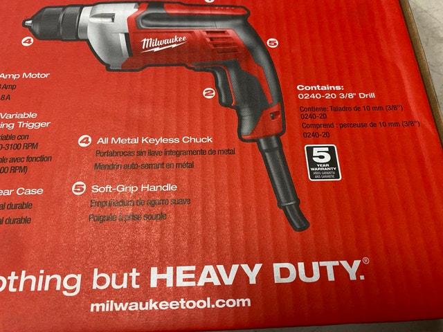 Milwaukee 0240-20 3/8” corded drill New in box - photo 4