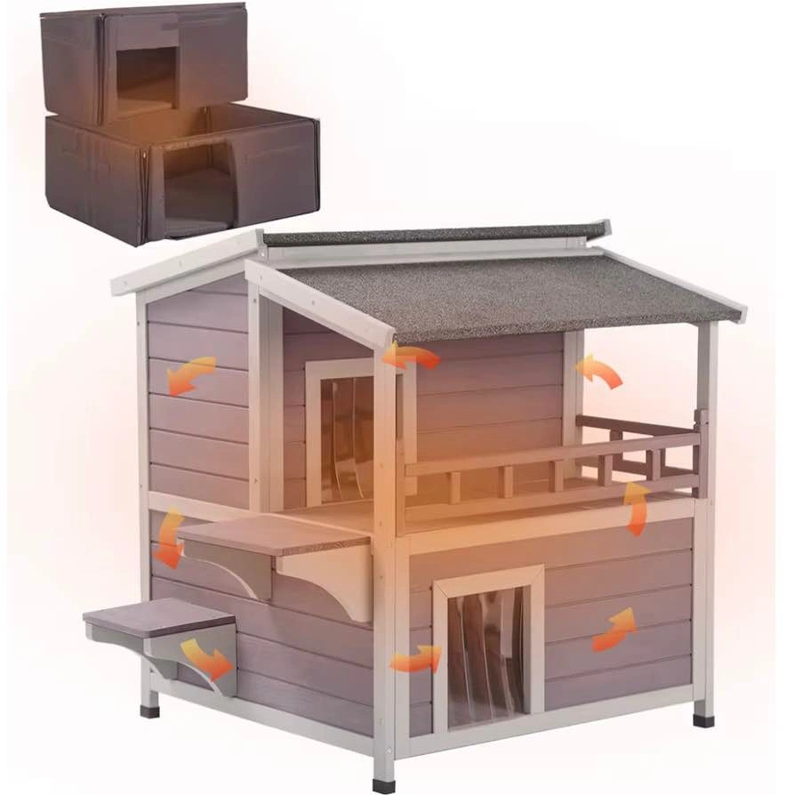 Deluxe Heated Outdoor Cat House – Spacious 2-Story Design - photo 4