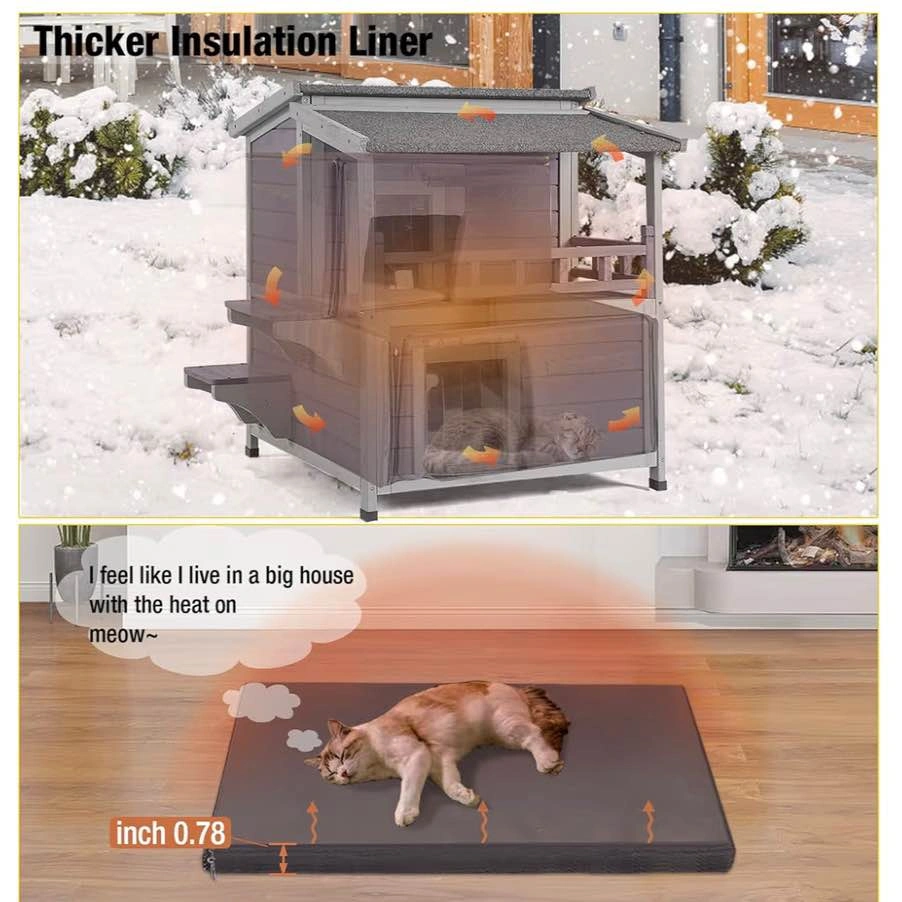 Deluxe Heated Outdoor Cat House – Spacious 2-Story Design - photo 5