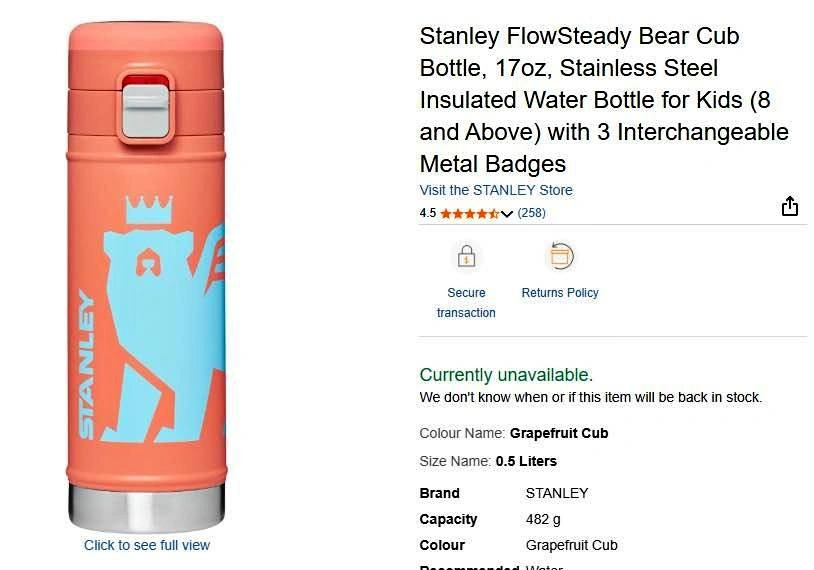 Stanley FlowSteady Bear Cub 17oz