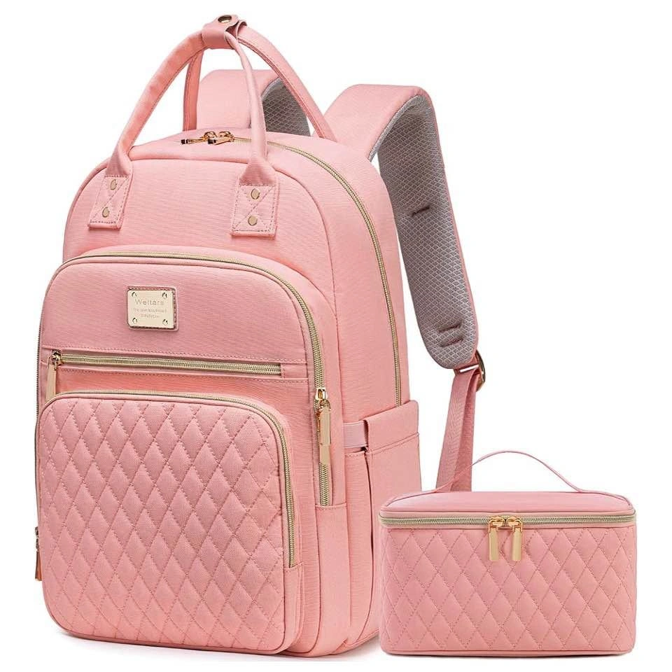 Cute 2-in-1 Quilted Laptop Backpack & Lunch Box Set - photo 2