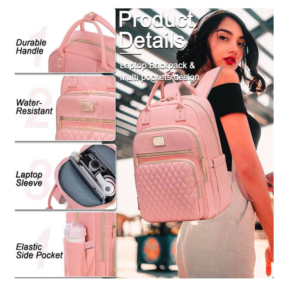 Cute 2-in-1 Quilted Laptop Backpack & Lunch Box Set - photo 3