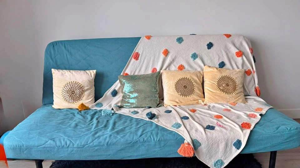 IKEA Blue Futon Sofa Bed