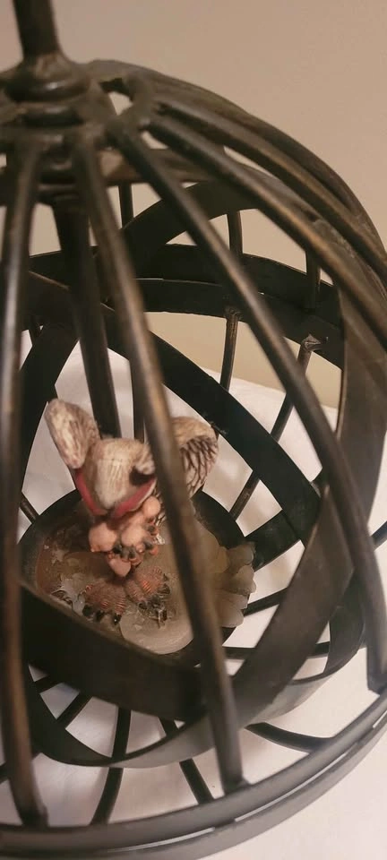 Metal Sphere Cage with Gargoyle Figurine - photo 3