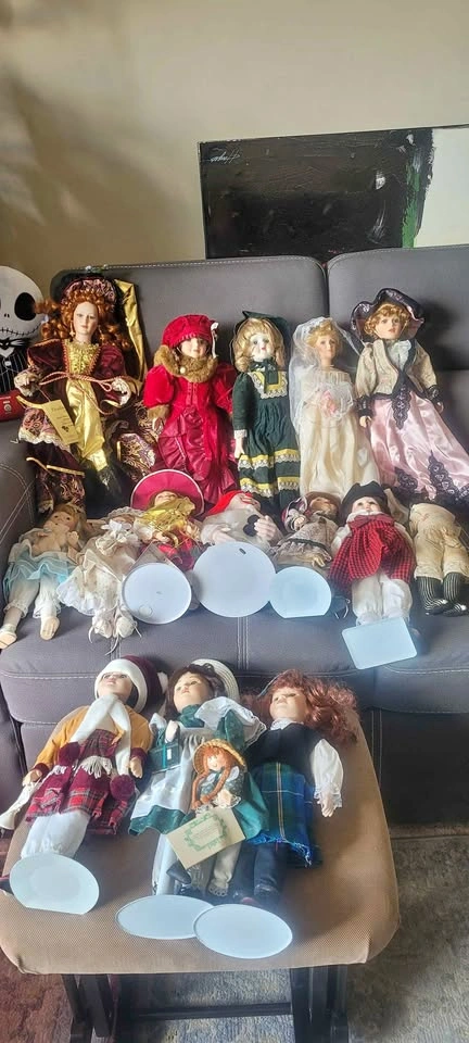 Large Collection of Vintage Porcelain Dolls