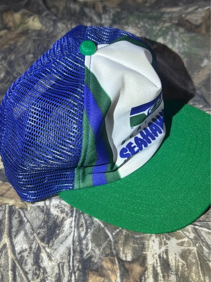 Vintage Retro 1980s Seattle Seahawks Snapback Cap - photo 3