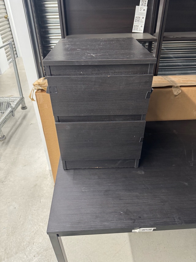 IKEA MALM 2-Drawer Nightstand — Black-Brown