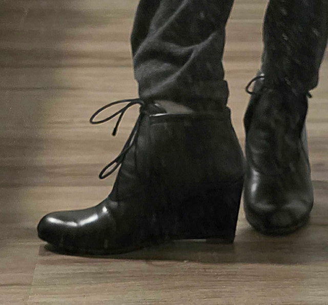 High-end Leather Wedge Boots! Like NEW! Size 9-10