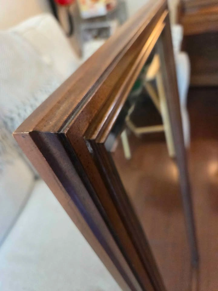 Vintage Solid Wood Wall Mounted Mirror - photo 2