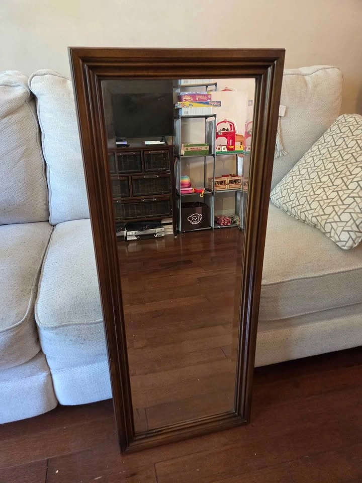 Vintage Solid Wood Wall Mounted Mirror - photo 5