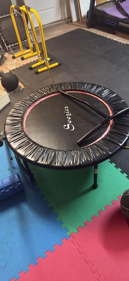 Soozier Fitness Rebounder Trampoline with Adjustable Handlebar - photo 3