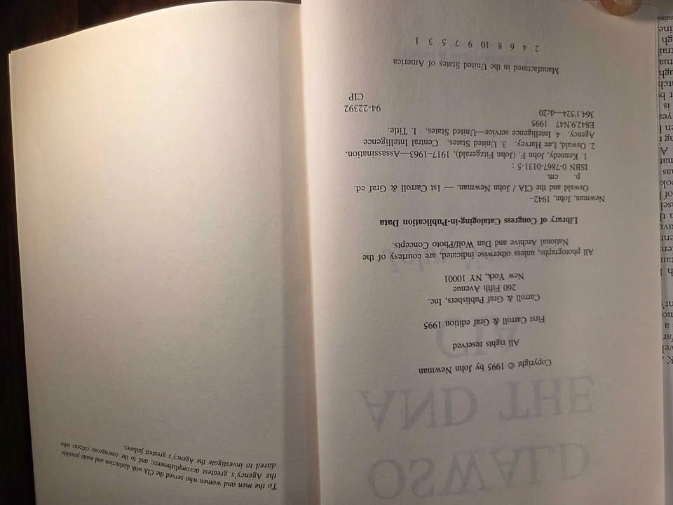 Oswald and the CIA' First Edition Hardcover w/Dust Jacket - photo 3