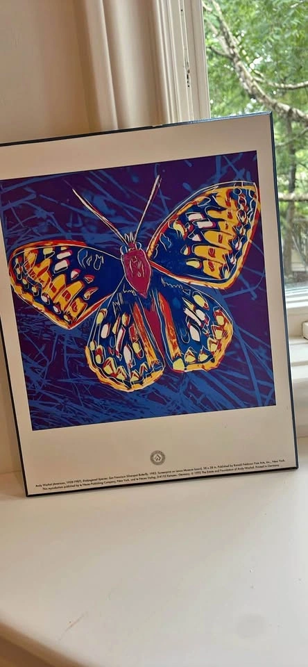 Vintage 1992 Andy Warhol Silverspot Butterfly Poster
