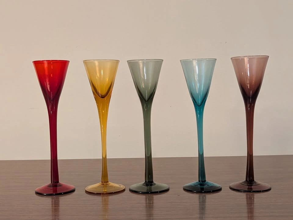 Vintage Rainbow Cordial Shot Glasses - Bombay Liqueur Set of 5 - photo 3