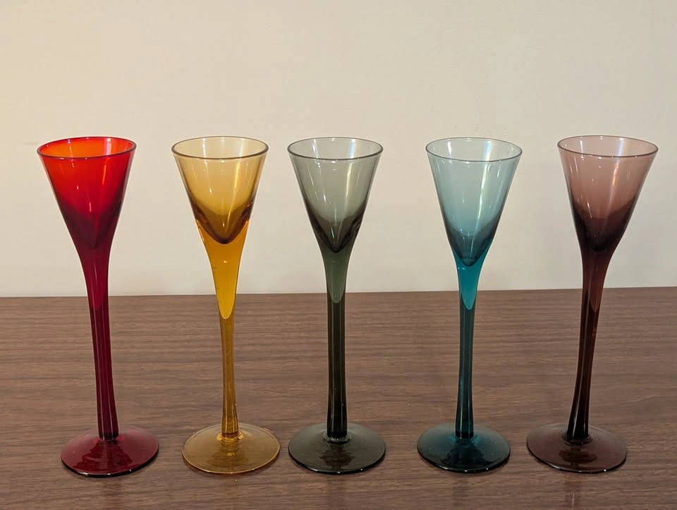 Vintage Rainbow Cordial Shot Glasses - Bombay Liqueur Set of 5 - photo 4
