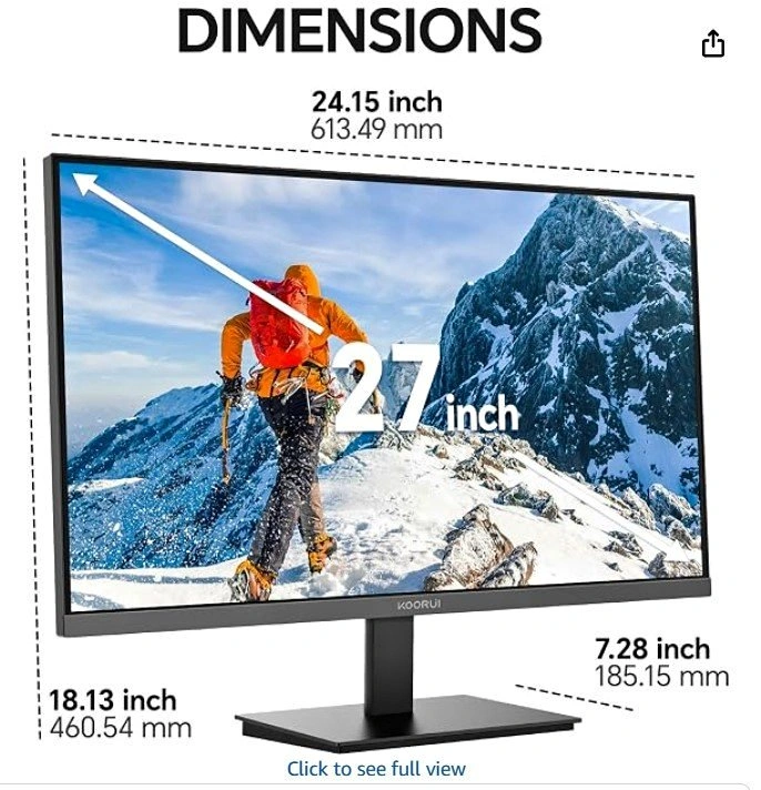 KOORUI 27" Full HD Monitor – 1080p / 75Hz