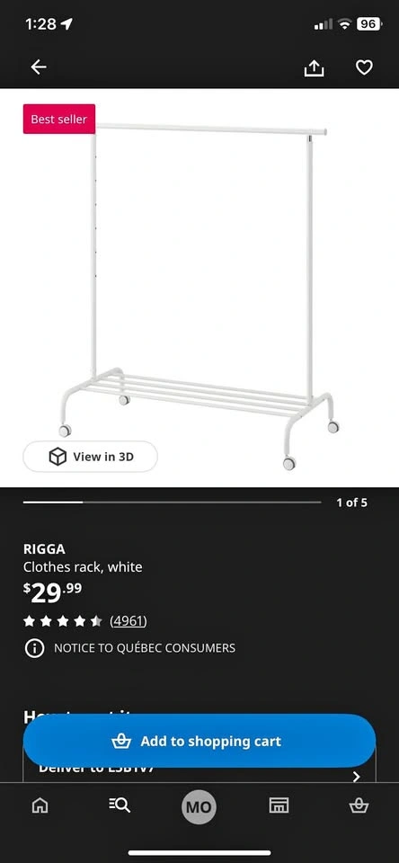 IKEA RIGGA Clothes Rack