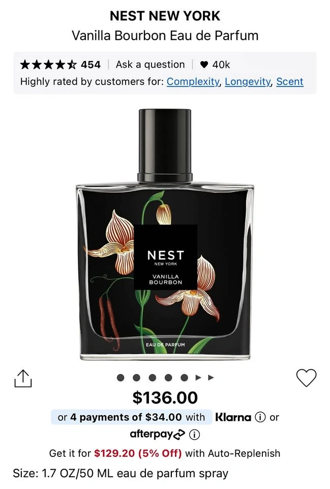 Nest New York Vanilla Bourbon 50mL EDP (BNIB)