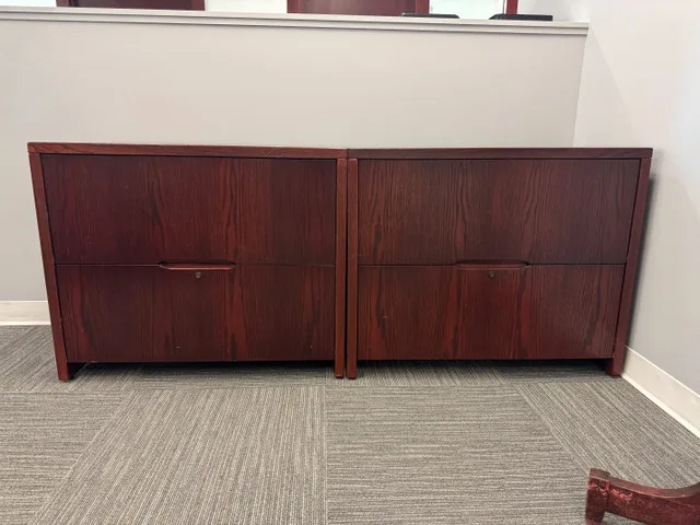 Pair of Solid Oak 2-Drawer Filing Cabinets thumbnail