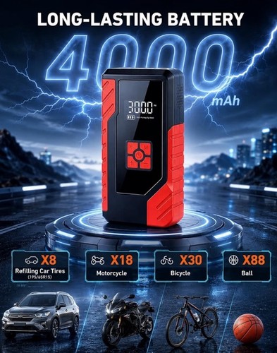 Portable Cordless Tire Inflator Air Compressor 12V 150 PSI - photo 2