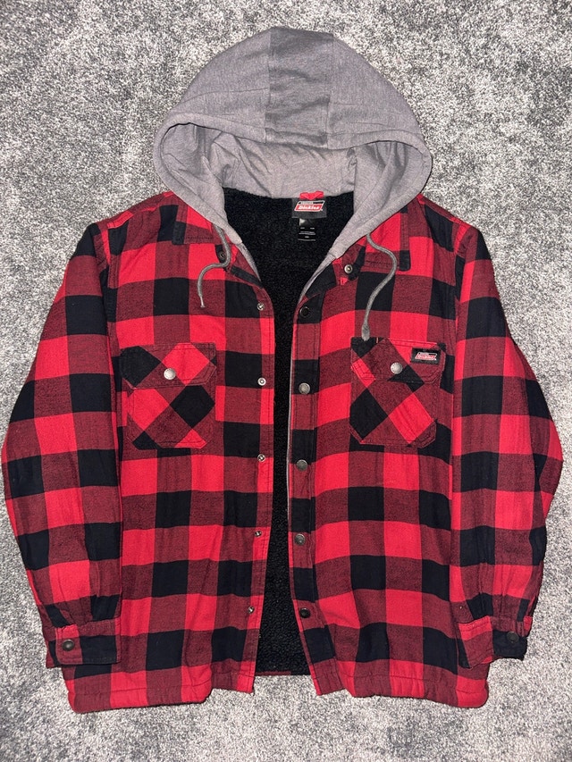 dickes plaid jacket with hood size L - photo 5