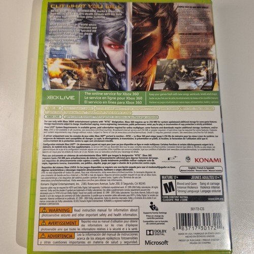 Metal Gear Rising Revengeance Microsoft Xbox 360 CIB Tested - photo 2