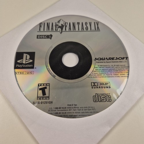 Final Fantasy 9 IX Disc 3 Only Playstation 1 PS1 Game