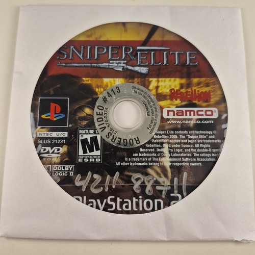 Sniper Elite PS2 (Sony PlayStation 2, 2005) DISC ONLY