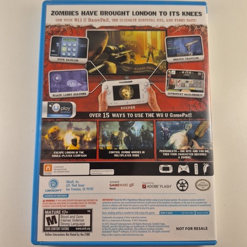 ZombiU Nintendo Wii U Video Game Complete Case Manual Disc - photo 2