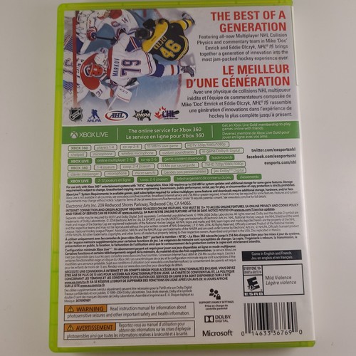 Xbox 360 - NHL 15, CIB, Tested! - photo 2