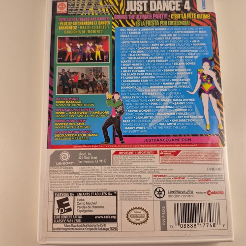 Just Dance 4 (Nintendo Wii Video Game) Complete With Manual CIB - photo 2