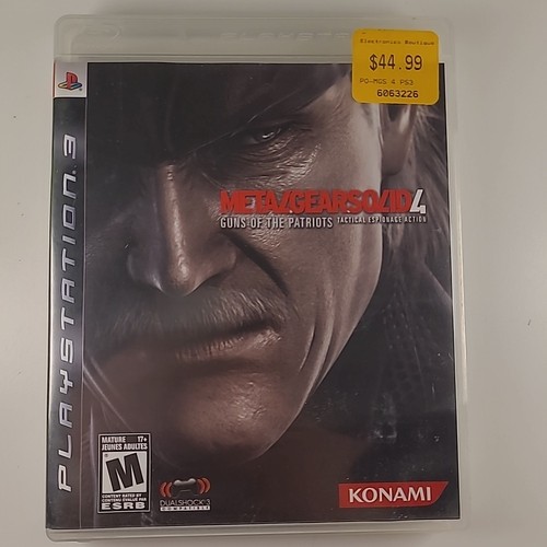 Metal Gear Solid 4 (PS3, 2008) Complete w/ Manual CIB