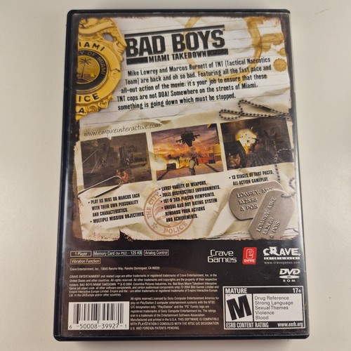 Bad Boys: Miami Takedown (Sony Playstation 2, 2004) PS2 CIB - photo 2