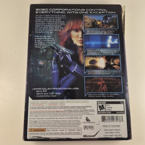 Perfect Dark Zero Limited Collectors Xbox 360 COMPLETE - photo 2