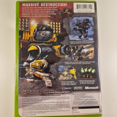 MechAssault (Microsoft Xbox, 2002) CIB Complete - Tested & Worki - photo 2